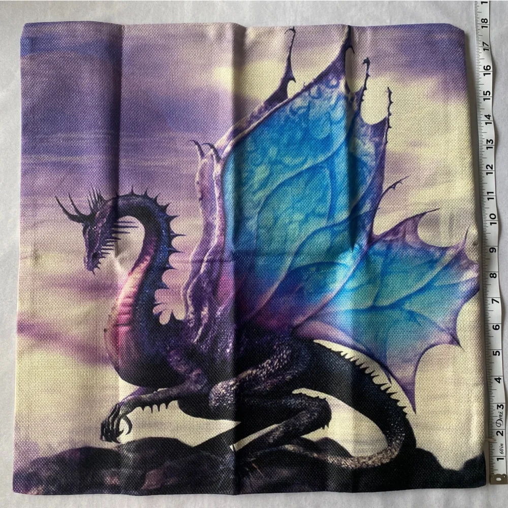 1‎ Pc Rose Fairytale Dragon Cushion Cover Living-room Bed-room Sofa, Home Decor